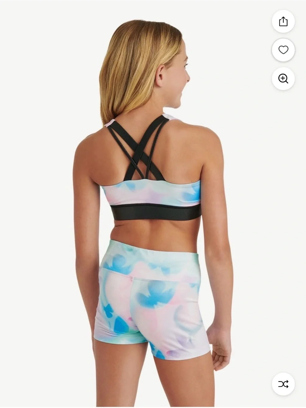 NWT Justice Girls Pastel Tie Dye Sports Bra Dance Gymnastics Crop Top